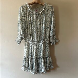 Buddy Love Blue and White zebra Patterned mini Dress size medium